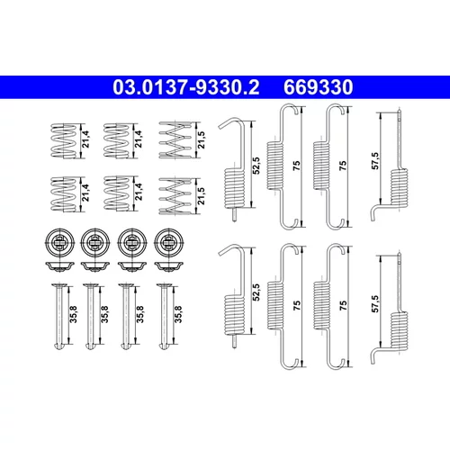 Sada príslušenstva čeľustí parkovacej brzdy ATE 03.0137-9330.2