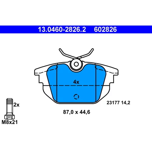 Sada brzdových platničiek kotúčovej brzdy ATE 13.0460-2826.2