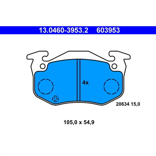 Sada brzdových platničiek kotúčovej brzdy ATE 13.0460-3953.2