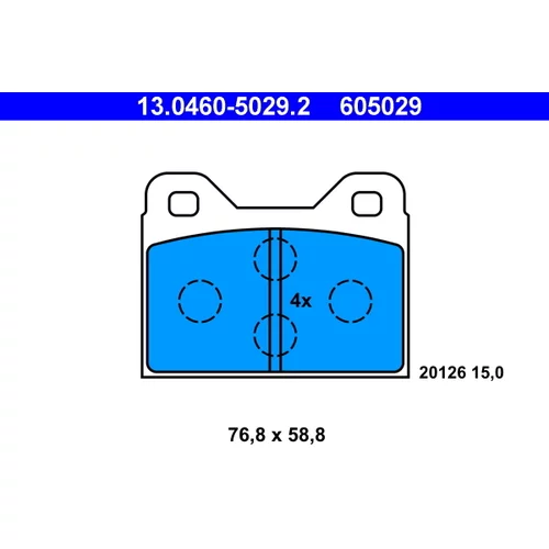 Sada brzdových platničiek kotúčovej brzdy 13.0460-5029.2 /ATE/