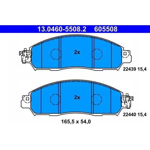 Sada brzdových platničiek kotúčovej brzdy ATE 13.0460-5508.2