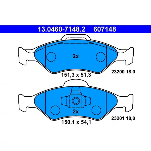 Sada brzdových platničiek kotúčovej brzdy ATE 13.0460-7148.2