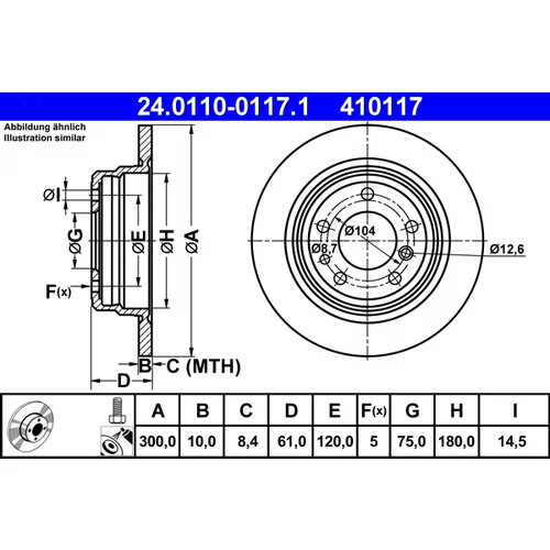 Brzdový kotúč ATE 24.0110-0117.1