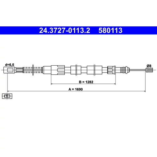 Ťažné lanko parkovacej brzdy ATE 24.3727-0113.2