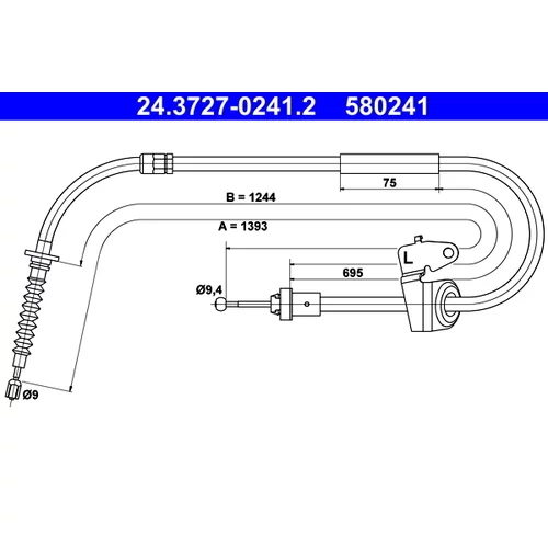 Ťažné lanko parkovacej brzdy ATE 24.3727-0241.2