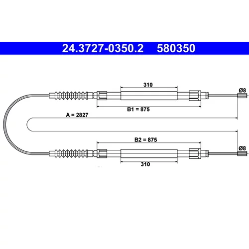 Ťažné lanko parkovacej brzdy ATE 24.3727-0350.2