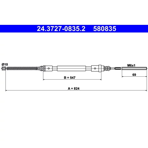 Ťažné lanko parkovacej brzdy ATE 24.3727-0835.2