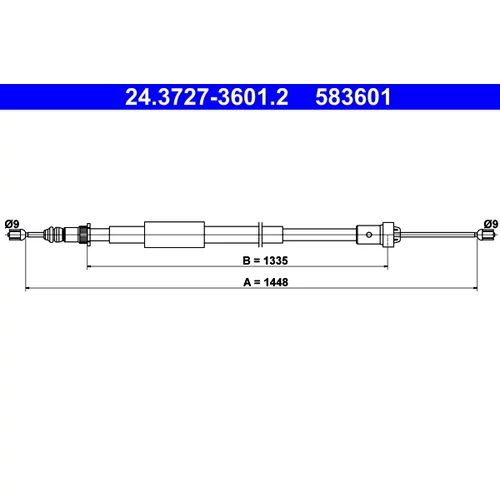 Ťažné lanko parkovacej brzdy ATE 24.3727-3601.2