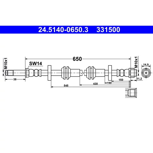 Brzdová hadica ATE 24.5140-0650.3