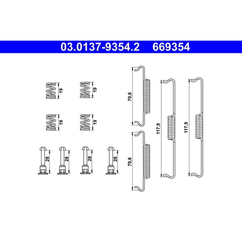 Sada príslušenstva čeľustí parkovacej brzdy ATE 03.0137-9354.2