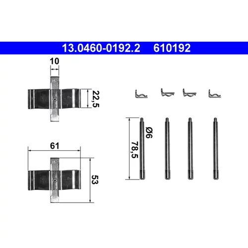 Sada príslušenstva obloženia kotúčovej brzdy ATE 13.0460-0192.2