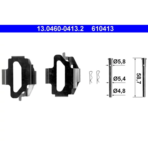 Sada príslušenstva obloženia kotúčovej brzdy ATE 13.0460-0413.2