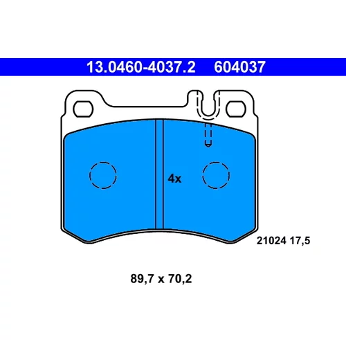 Sada brzdových platničiek kotúčovej brzdy ATE 13.0460-4037.2