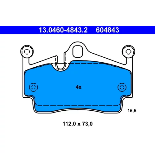Sada brzdových platničiek kotúčovej brzdy ATE 13.0460-4843.2