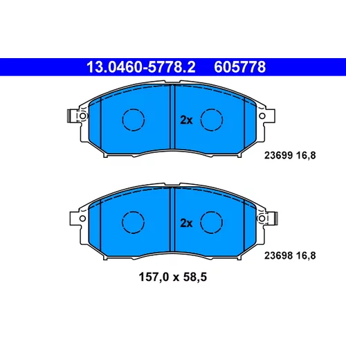 Sada brzdových platničiek kotúčovej brzdy ATE 13.0460-5778.2
