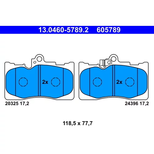 Sada brzdových platničiek kotúčovej brzdy ATE 13.0460-5789.2