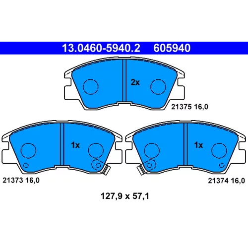 Sada brzdových platničiek kotúčovej brzdy ATE 13.0460-5940.2