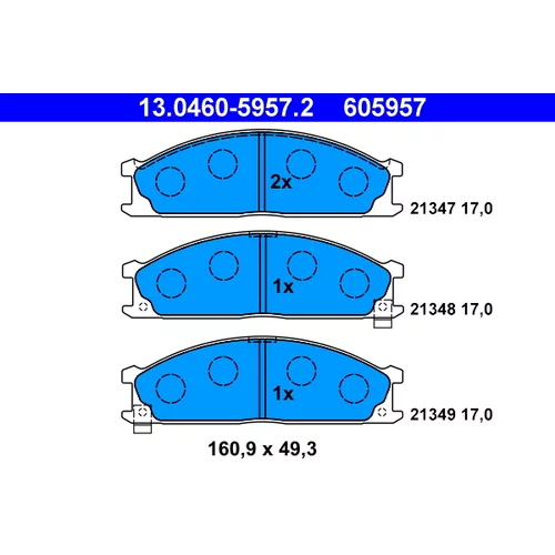 Sada brzdových platničiek kotúčovej brzdy ATE 13.0460-5957.2