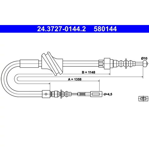 Ťažné lanko parkovacej brzdy ATE 24.3727-0144.2