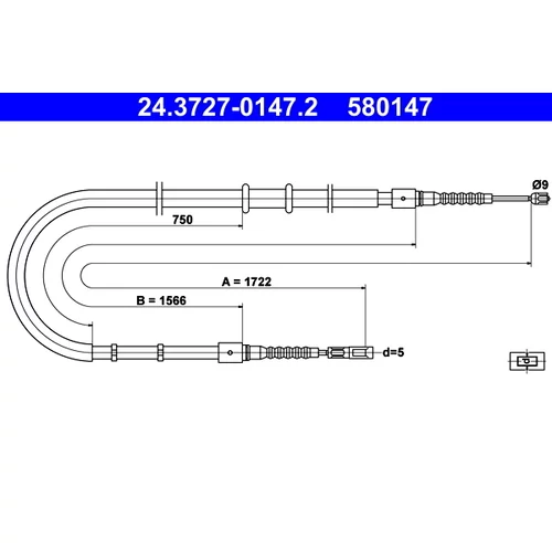 Ťažné lanko parkovacej brzdy ATE 24.3727-0147.2