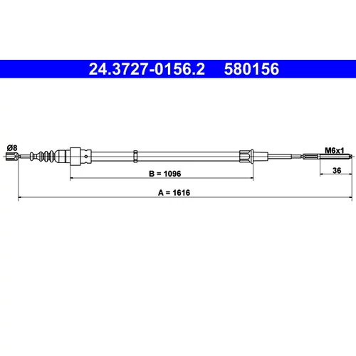 Ťažné lanko parkovacej brzdy ATE 24.3727-0156.2