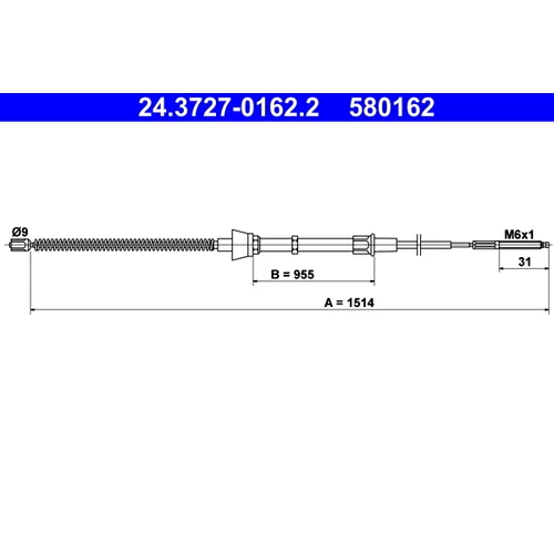 Ťažné lanko parkovacej brzdy ATE 24.3727-0162.2