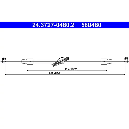 Ťažné lanko parkovacej brzdy ATE 24.3727-0480.2