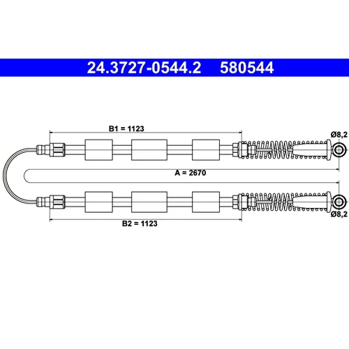 Ťažné lanko parkovacej brzdy ATE 24.3727-0544.2