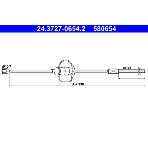 Ťažné lanko parkovacej brzdy ATE 24.3727-0654.2