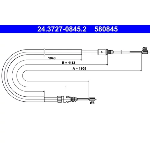 Ťažné lanko parkovacej brzdy ATE 24.3727-0845.2