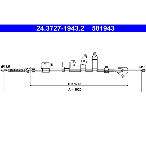 Ťažné lanko parkovacej brzdy ATE 24.3727-1943.2