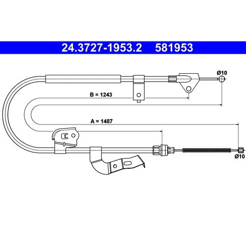 Ťažné lanko parkovacej brzdy ATE 24.3727-1953.2