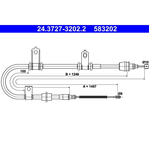 Ťažné lanko parkovacej brzdy ATE 24.3727-3202.2