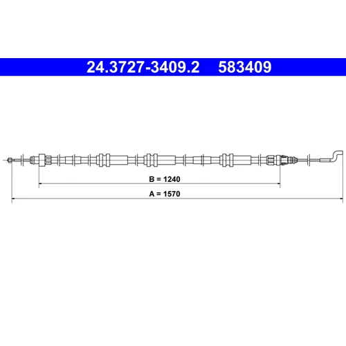 Ťažné lanko parkovacej brzdy ATE 24.3727-3409.2