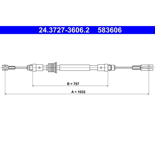 Ťažné lanko parkovacej brzdy ATE 24.3727-3606.2