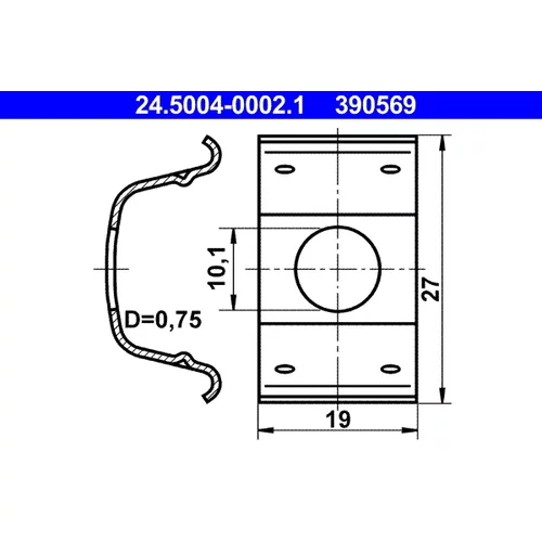 Držiak brzdovej hadice ATE 24.5004-0002.1