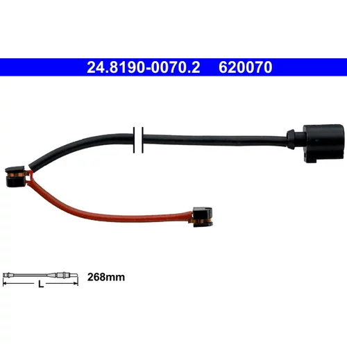 Výstražný kontakt opotrebenia brzdového obloženia ATE 24.8190-0070.2