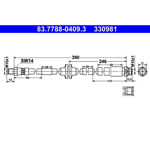 Brzdová hadica ATE 83.7788-0409.3