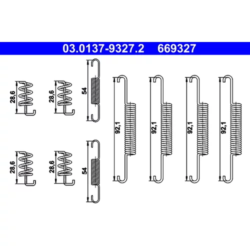 Sada príslušenstva čeľustí parkovacej brzdy ATE 03.0137-9327.2