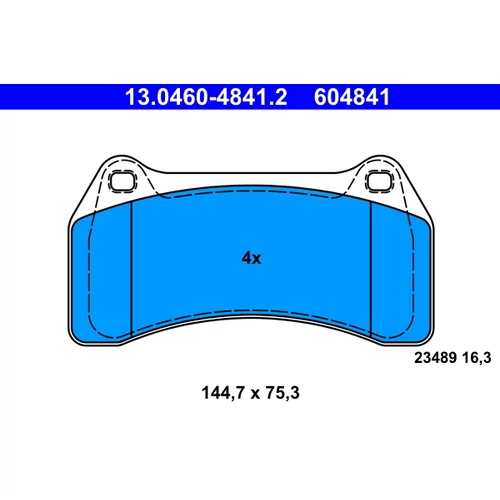 Sada brzdových platničiek kotúčovej brzdy ATE 13.0460-4841.2