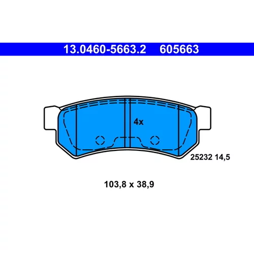 Sada brzdových platničiek kotúčovej brzdy ATE 13.0460-5663.2