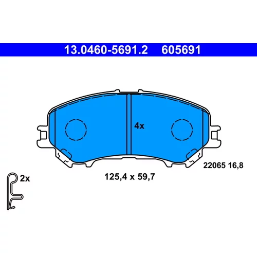 Sada brzdových platničiek kotúčovej brzdy ATE 13.0460-5691.2