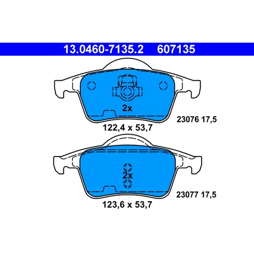 Sada brzdových platničiek kotúčovej brzdy 13.0460-7135.2 /ATE/