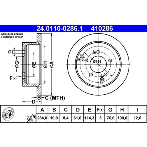 Brzdový kotúč ATE 24.0110-0286.1