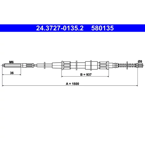Ťažné lanko parkovacej brzdy ATE 24.3727-0135.2