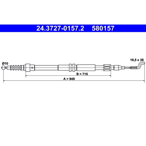 Ťažné lanko parkovacej brzdy ATE 24.3727-0157.2