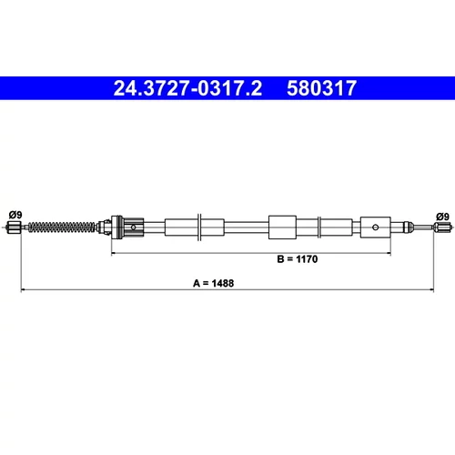Ťažné lanko parkovacej brzdy ATE 24.3727-0317.2