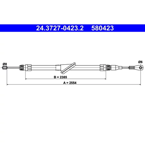Ťažné lanko parkovacej brzdy ATE 24.3727-0423.2