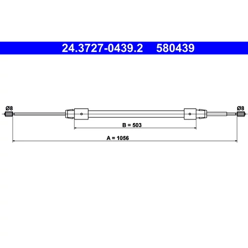 Ťažné lanko parkovacej brzdy ATE 24.3727-0439.2