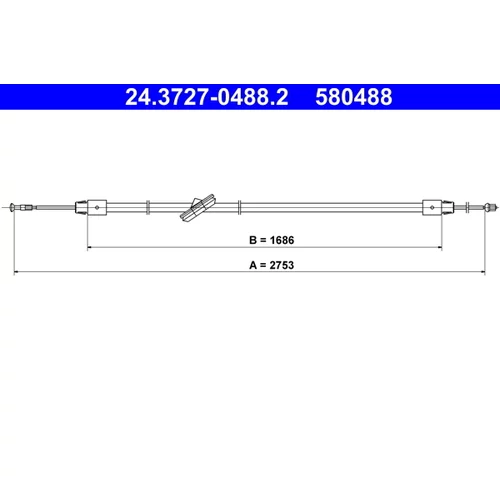 Ťažné lanko parkovacej brzdy ATE 24.3727-0488.2